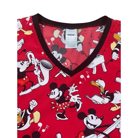 Disney Mickey Minnie Donald Scrub Top Large - Picture 4 of 9